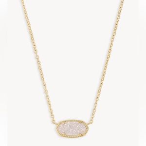 Elisa Gold Pendant Necklace in Iridescent Drusy